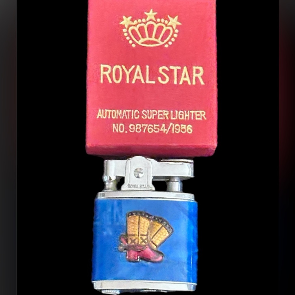 Vintage 1956 NOS Royal Star Automatic Super  🔥
Blue Enamel Cowboy Boots